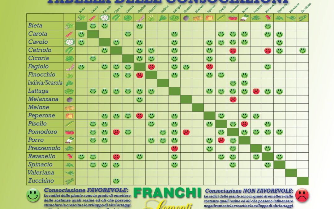 Tabella delle consociazioni e delle rotazioni